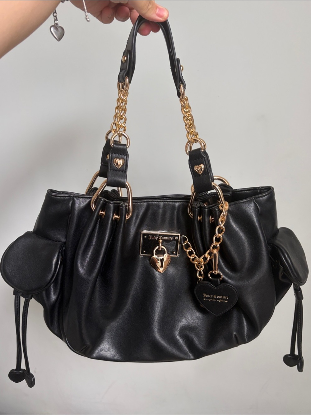 NWOT | Exclusive Juicy Couture Hobo BlackChain-Accent Tote Bag